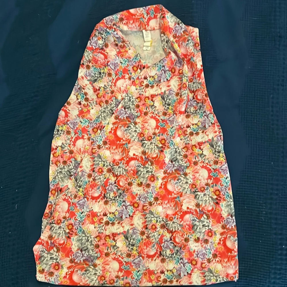 Lululemon Floral Print Wrap Front Sleeveless Top Yoga